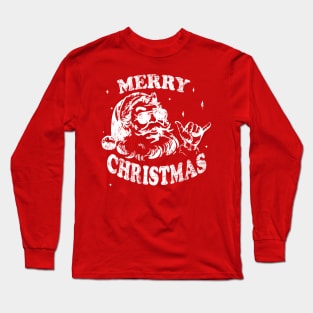 Hawaiian Santa Merry Christmas Family Xmas Pajamas Long Sleeve T-Shirt